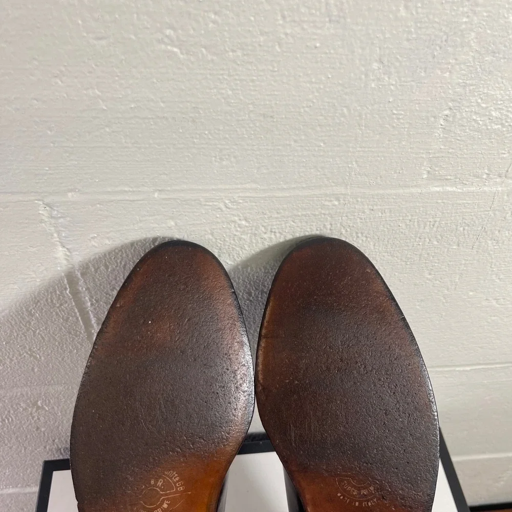 Salvatore Ferragamo Burgundy Leather Cap Toe Oxford Dress Shoes Men's 9.5 D